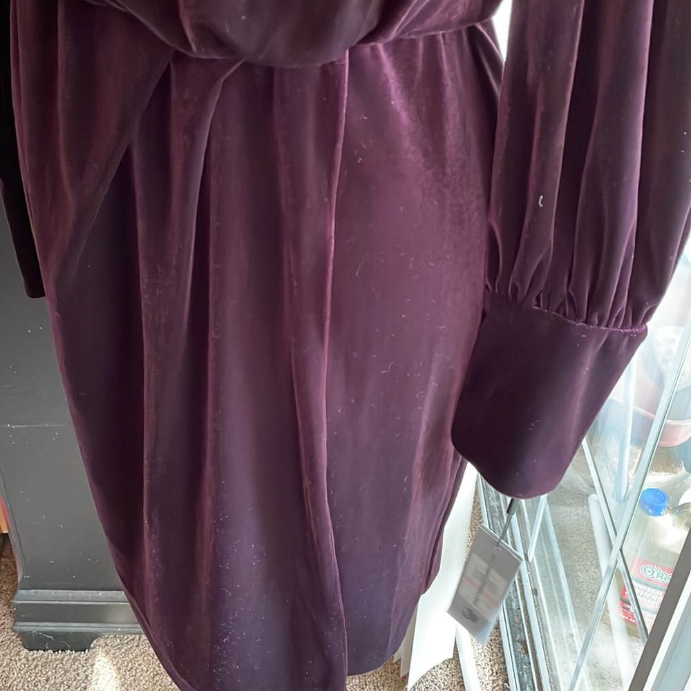 NWT KARL LAGERFELD PARIS Velvet Mock Neck Dress - Picture 15 of 15